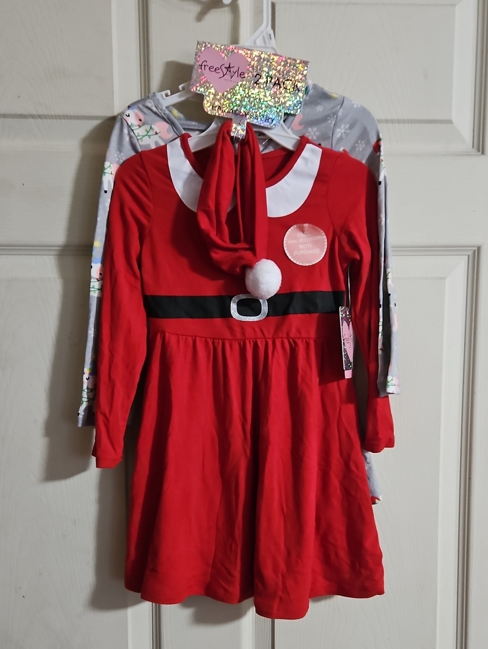 FREESTYLE Revolution GIRLS 2 PACK HOLIDAY DRESSES: RED/GRAY: NEW WITH TAGS: 3T